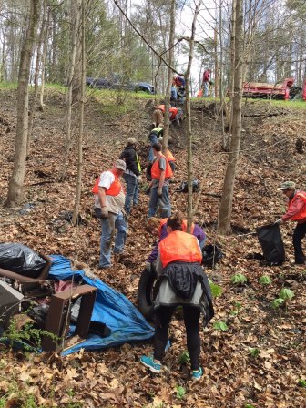 Raising tires up the ravine